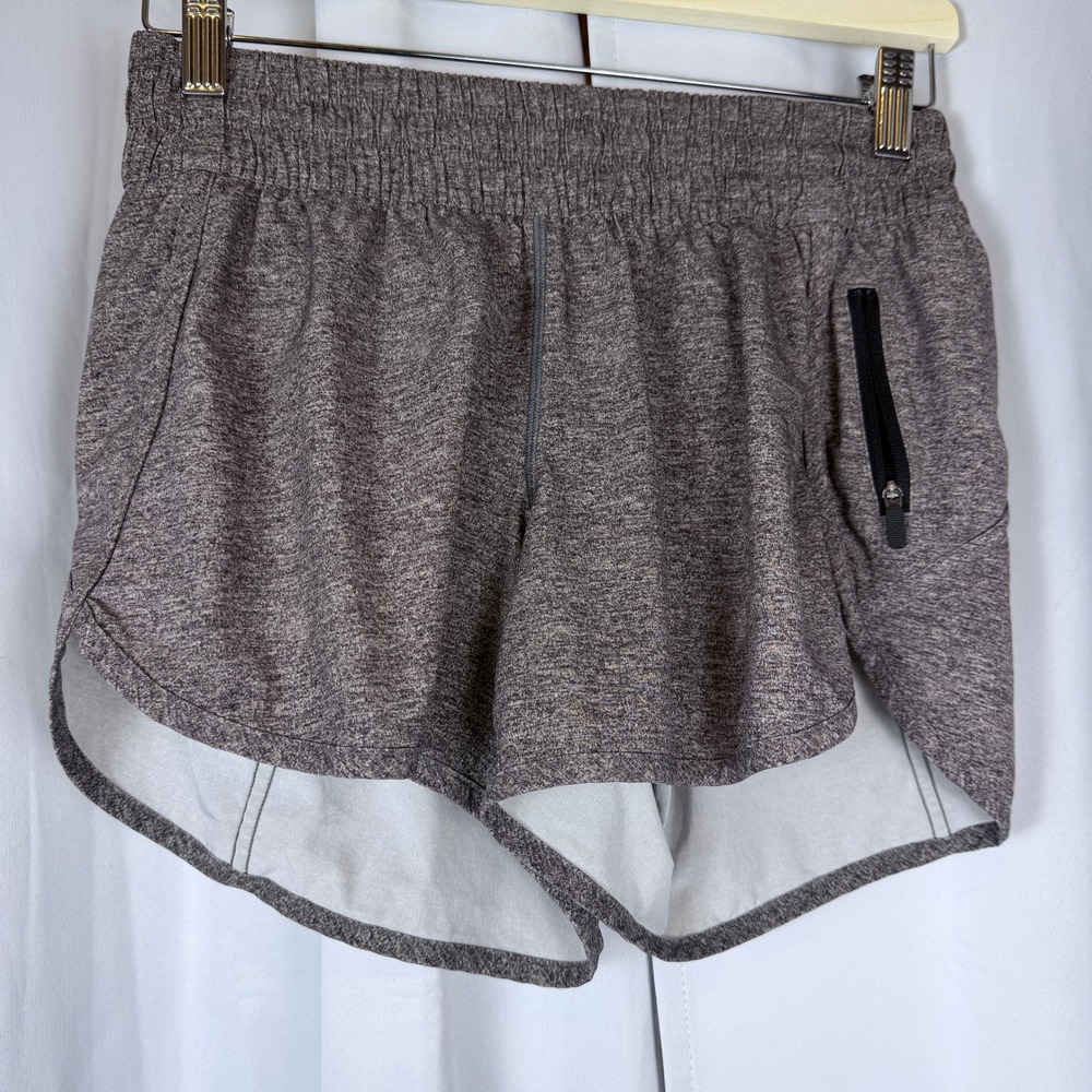 Lululemon Space Dye Athletic Shorts Brown Grey Size 8 Liner Pocket lw7at8s